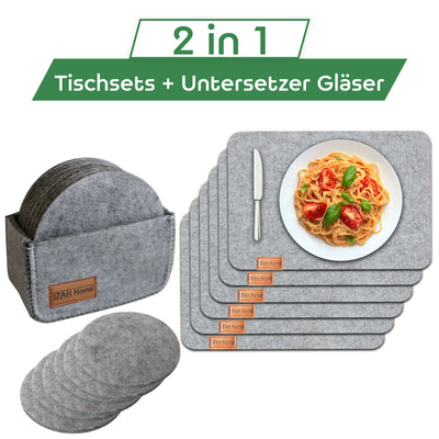 Tischsets abwaschbar und Untersetzer Gläser - ZAH COMM GmbH